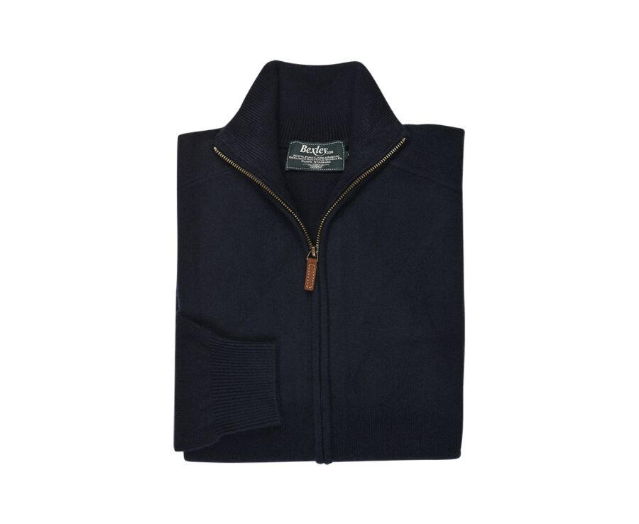 Gilet zippé homme laine Bleu Marine - KANE