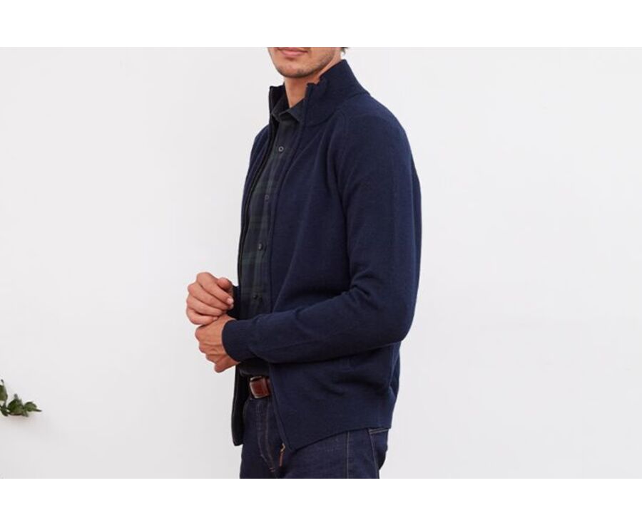Gilet zippé homme laine Bleu Marine - KANE