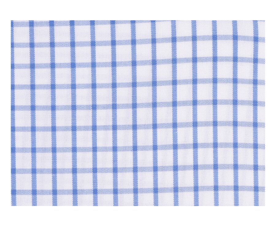 Chemise blanche carreaux bleus - Col américain - GRAYSON