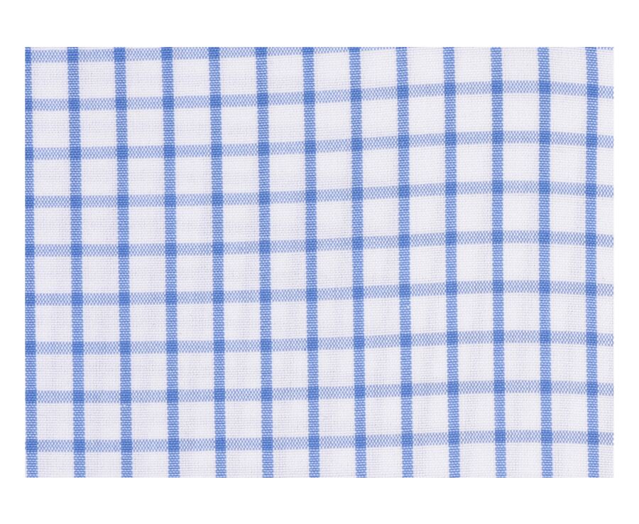 Chemise blanche carreaux bleus - Col américain - GRAYSON