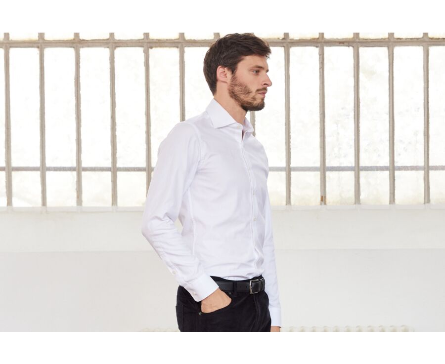 Chemise blanche Oxford double fil uni - OTTAVIO