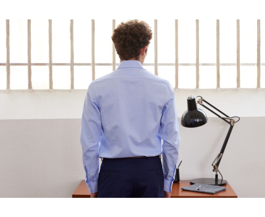 Chemise bleu ciel Oxford double fil uni - OTTAVIO