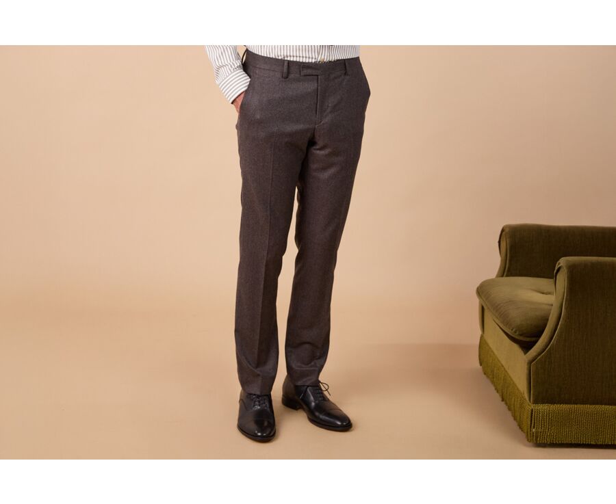 Pantalon de costume homme Chocolat Chiné - LAZARE