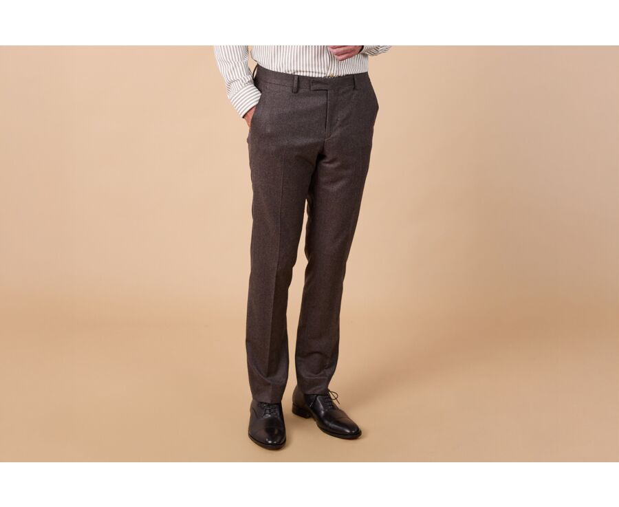 Pantalon de costume homme Chocolat Chiné - LAZARE