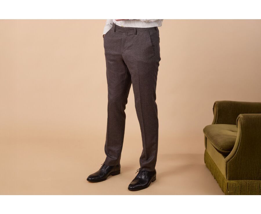 Pantalon de costume homme Chocolat Chiné - LAZARE
