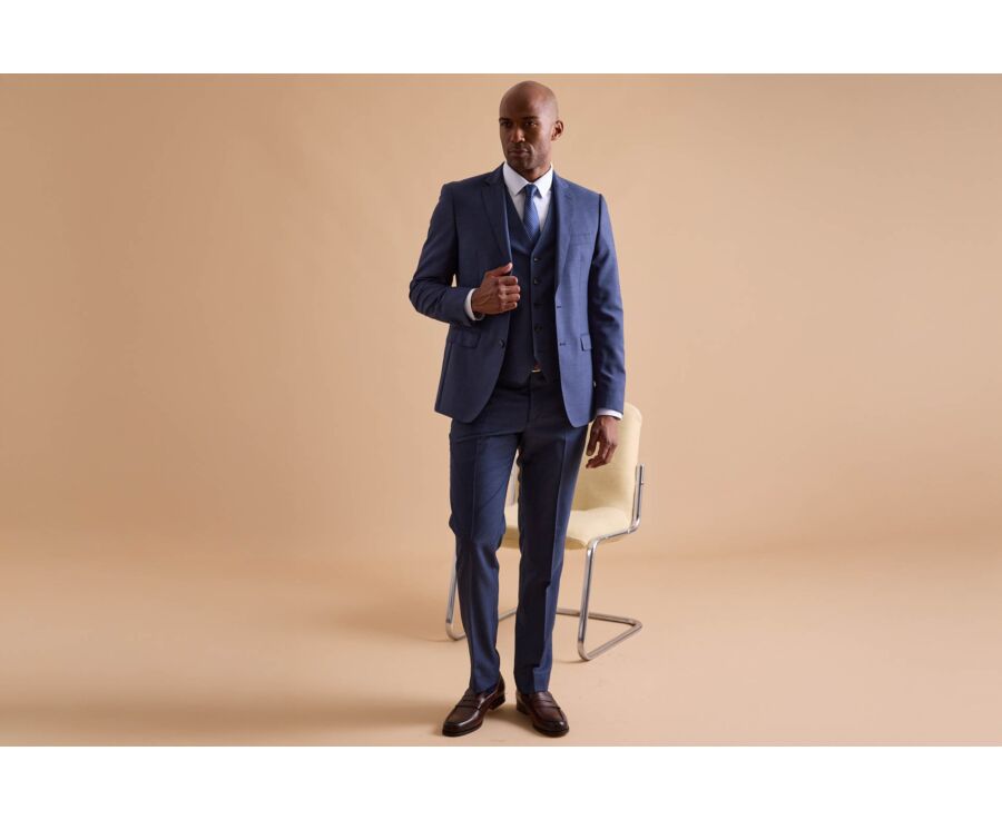 Pantalon de costume homme Bleu Chiné - LAZARE
