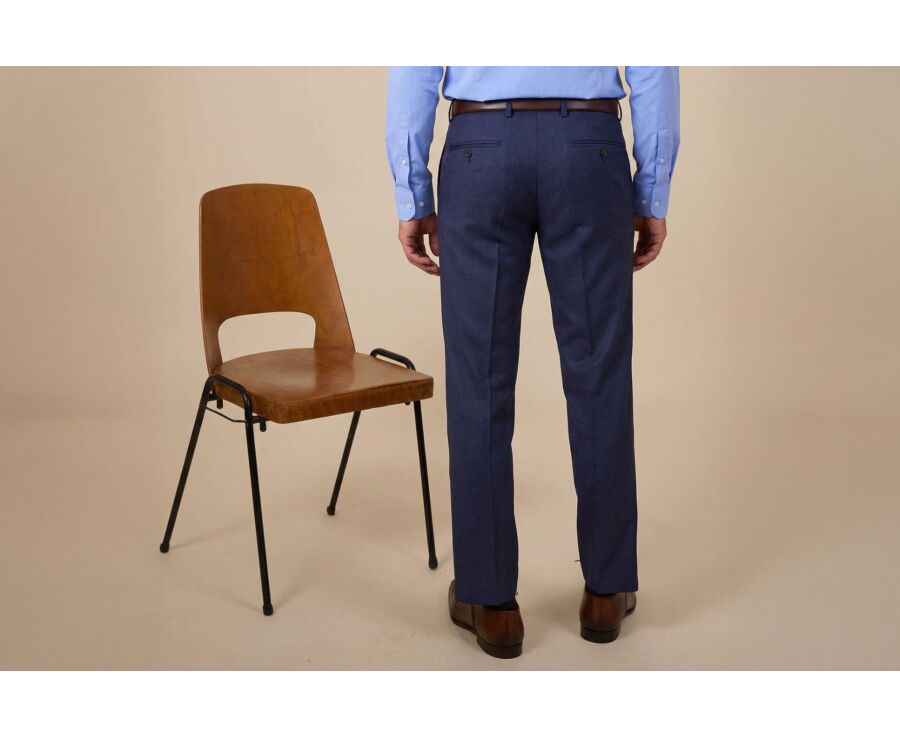 Pantalon de costume homme Bleu Foncé Chiné - LAZARE