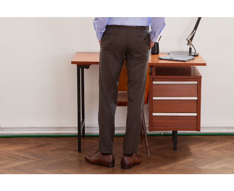 Pantalon de costume homme Marron Chiné - LAZARE