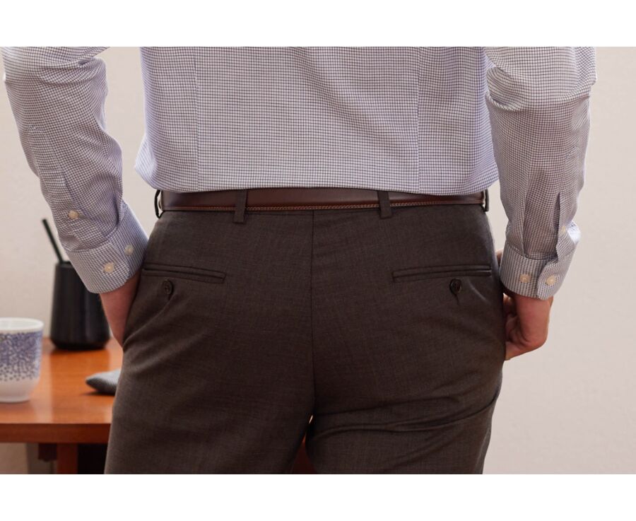 Pantalon de costume homme Marron Chiné - LAZARE