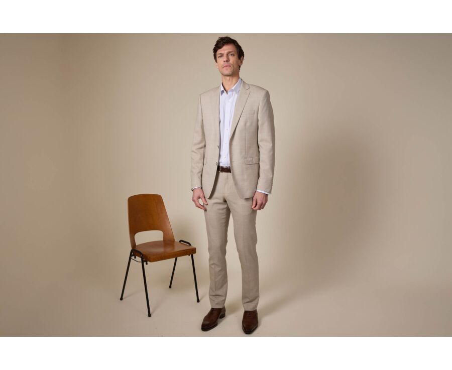 Pantalon de costume homme Beige Chiné - LAZARE