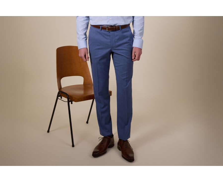 Pantalon de costume Bleu Clair Chiné II - LAZARE