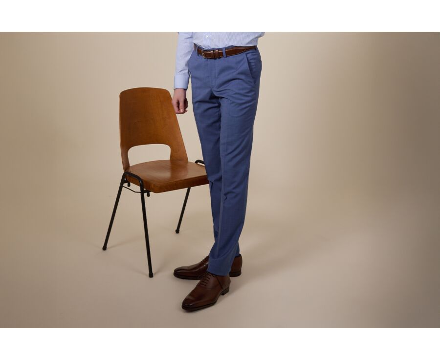 Pantalon de costume Bleu Clair Chiné II - LAZARE