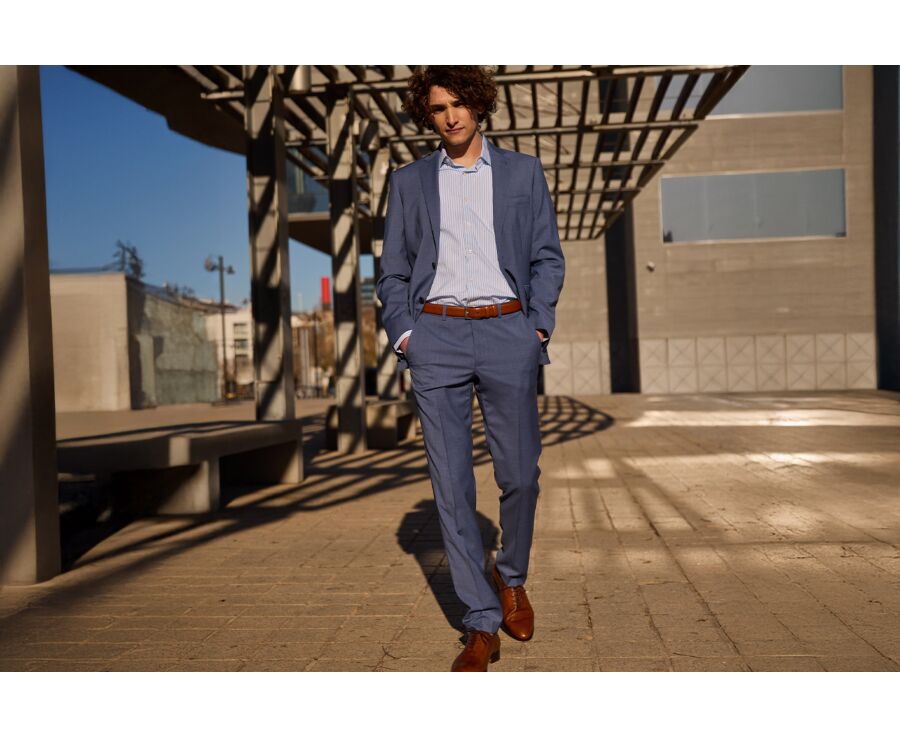 Pantalon de costume Bleu Clair Chiné II - LAZARE