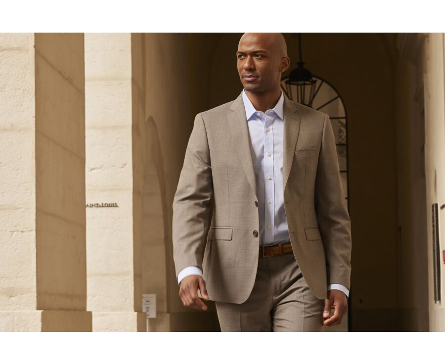 Veste de costume homme Taupe Chiné - LAZARE