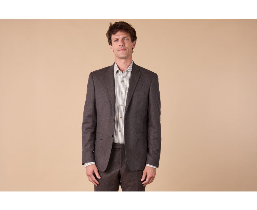 Veste de costume homme Chocolat Chiné - LAZARE