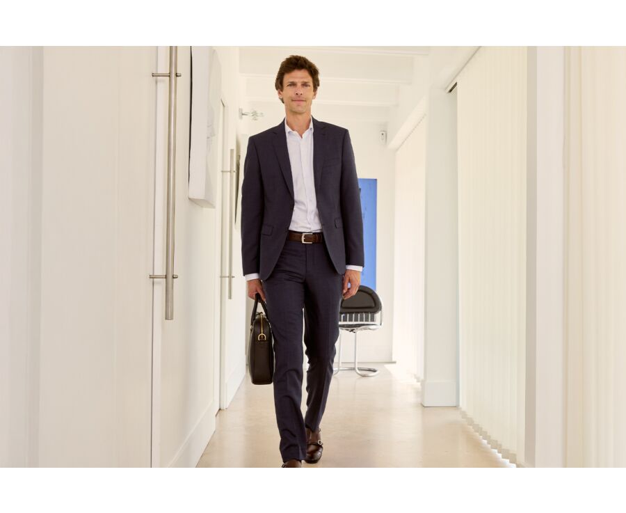 Veste de costume homme Bleu Foncé Chiné - LAZARE