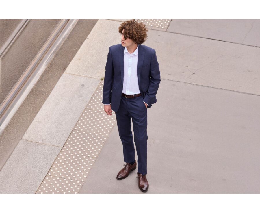 Veste de costume homme Bleu Foncé Chiné - LAZARE