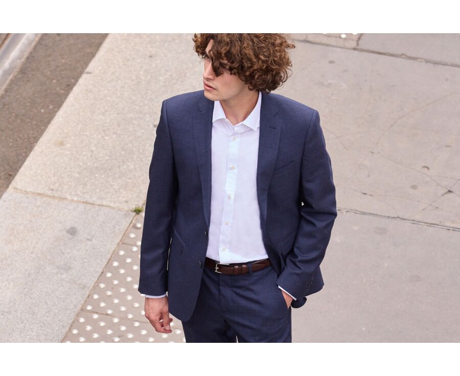 Veste de costume homme Bleu Foncé Chiné - LAZARE