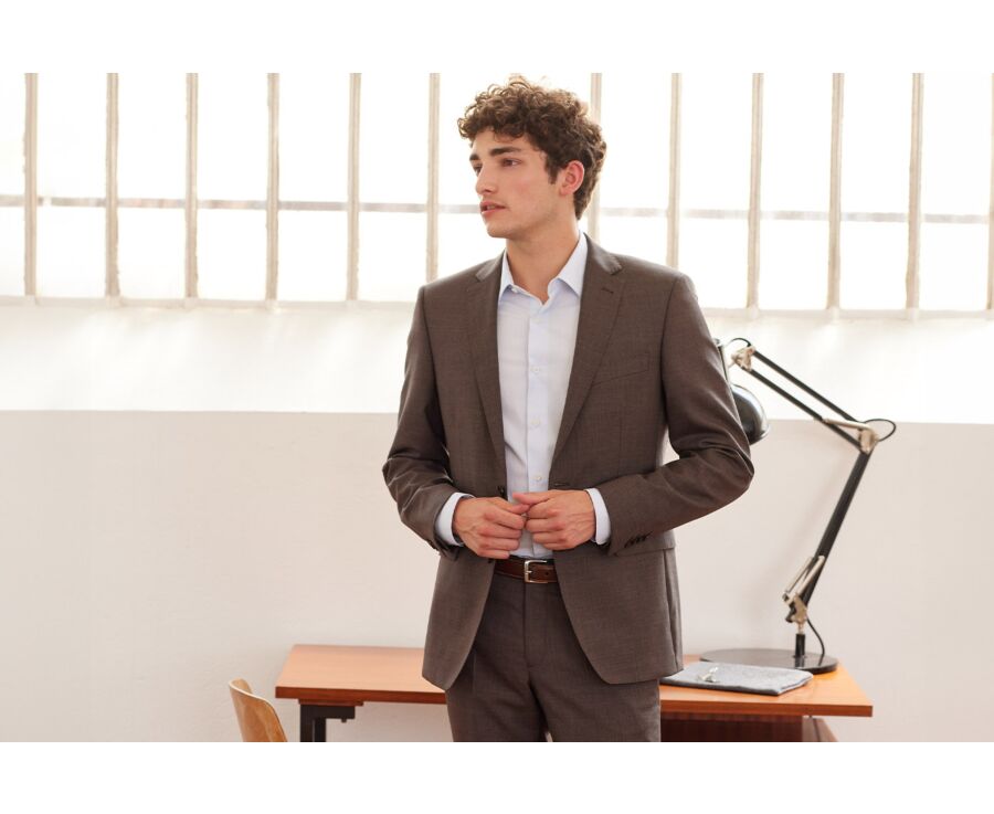 Veste de costume homme Marron Chiné - LAZARE