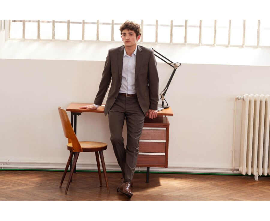 Veste de costume homme Marron Chiné - LAZARE