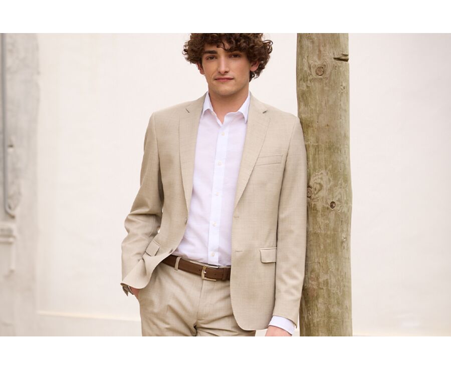 Veste de costume homme beige Chiné - LAZARE