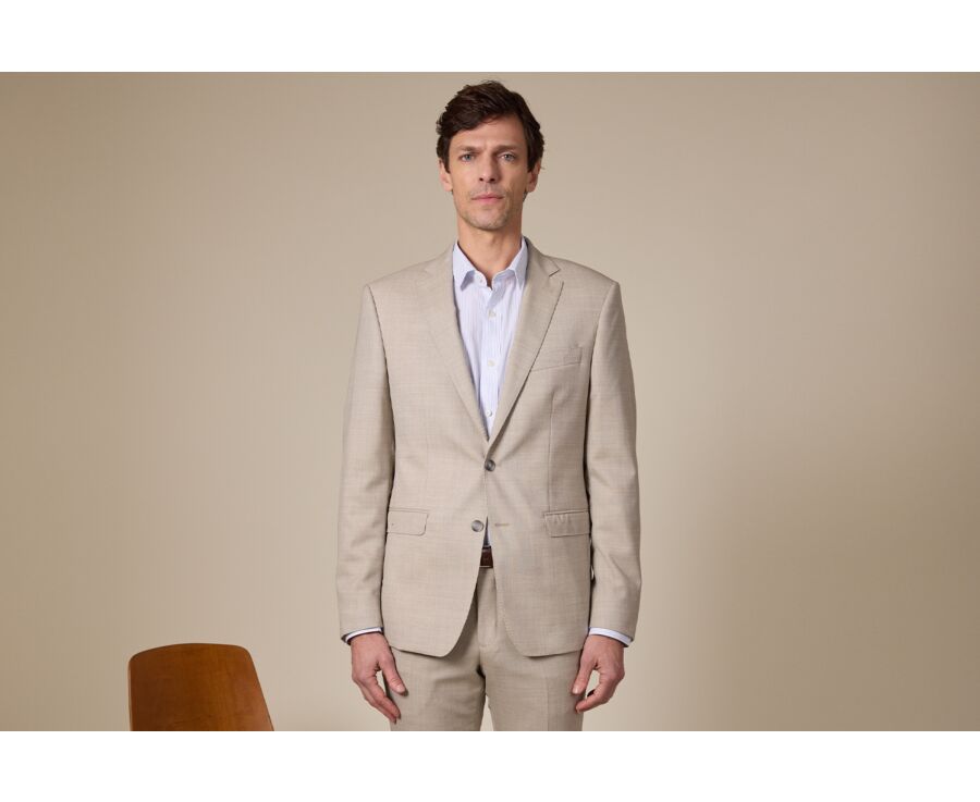 Veste de costume homme beige Chiné - LAZARE