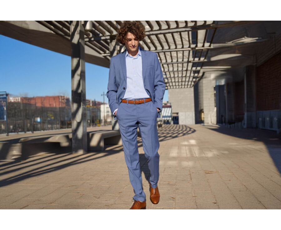 Veste de costume Bleu Clair Chiné II - LAZARE