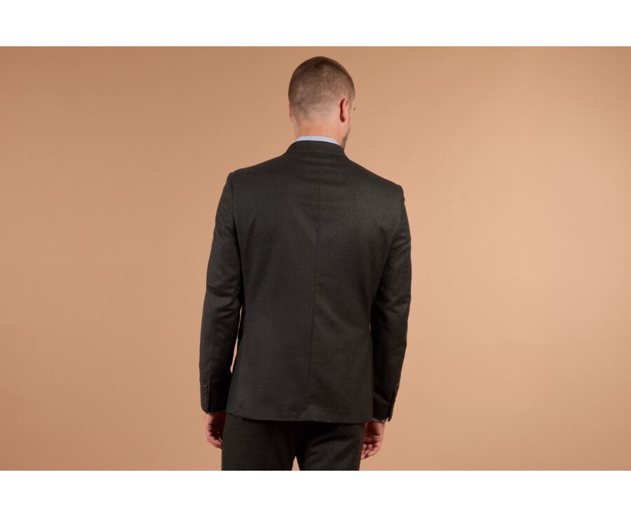 Veste de costume homme vert foncé chiné en laine Super 120's - LAZARE