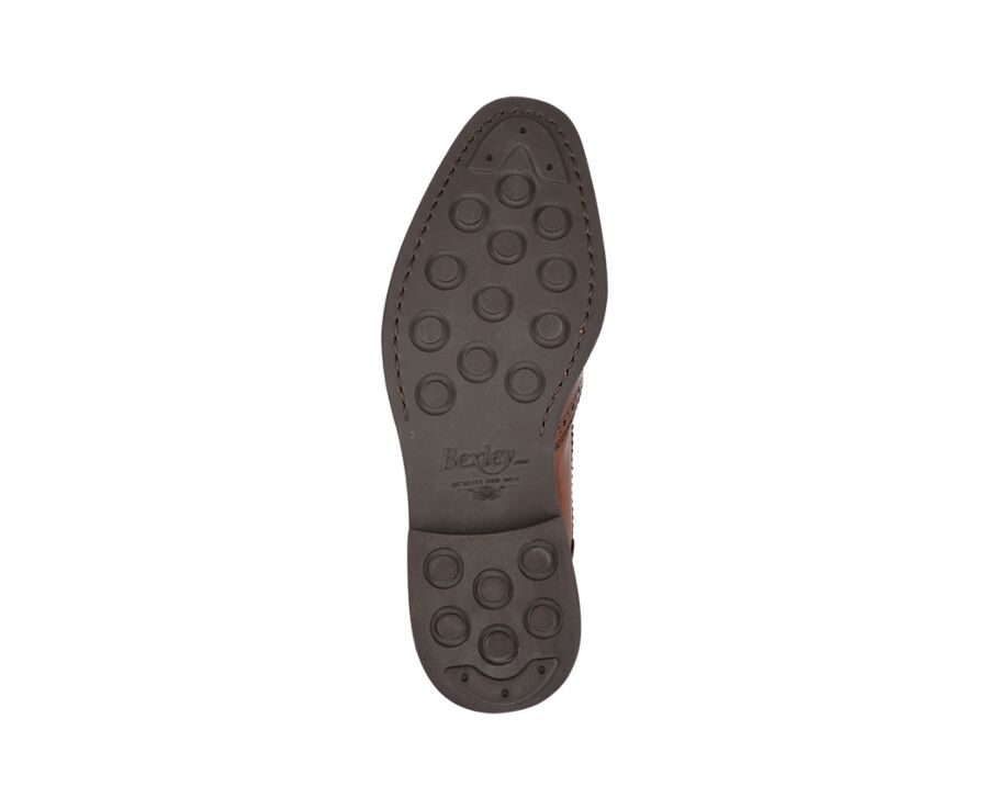 Derby boots homme à lacets Châtaigne patiné - CHARING GOMME CITY