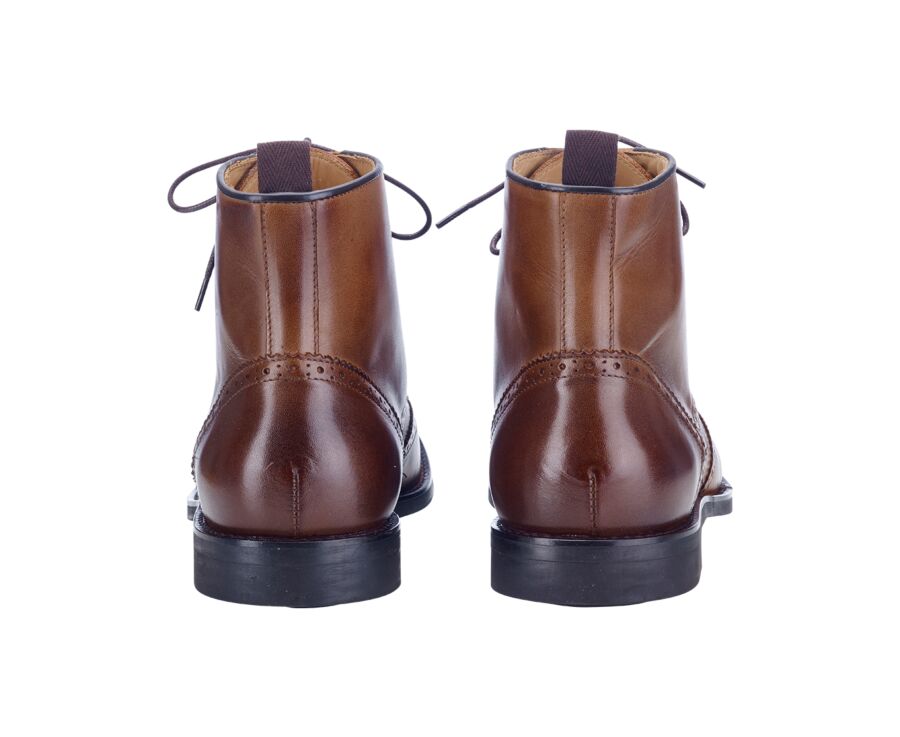 Derby boots homme à lacets Chocolat patiné - CHARING GOMME CITY
