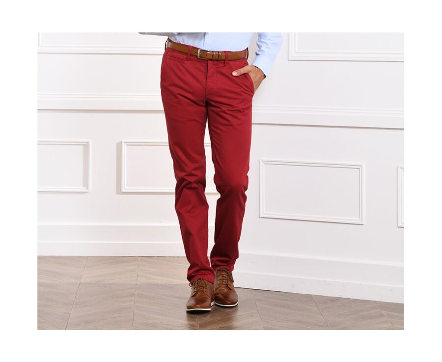 Pantalon chino homme Rouge Grenat - NIGEL II
