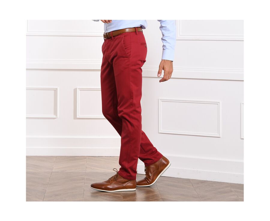 Pantalon chino homme Rouge Grenat - NIGEL II