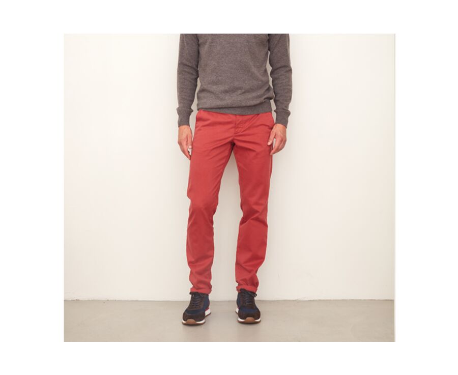 Pantalon chino homme Rouge Sombre - NIGEL II