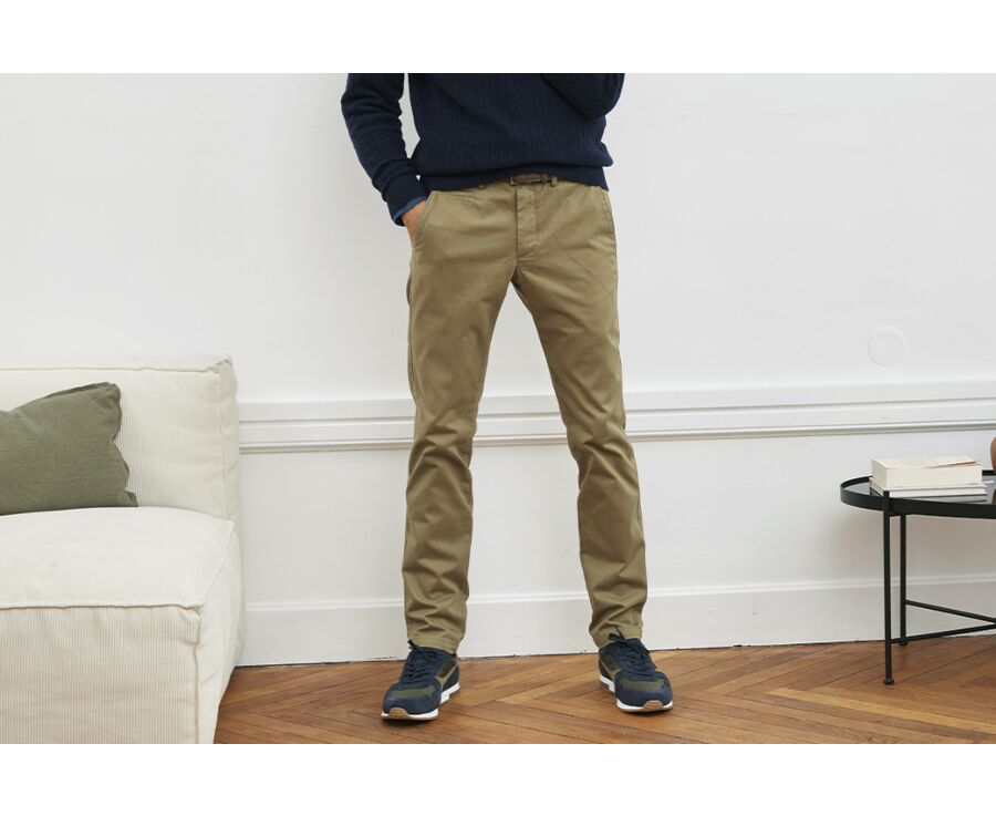 Pantalon chino homme Vert Army - NIGEL II