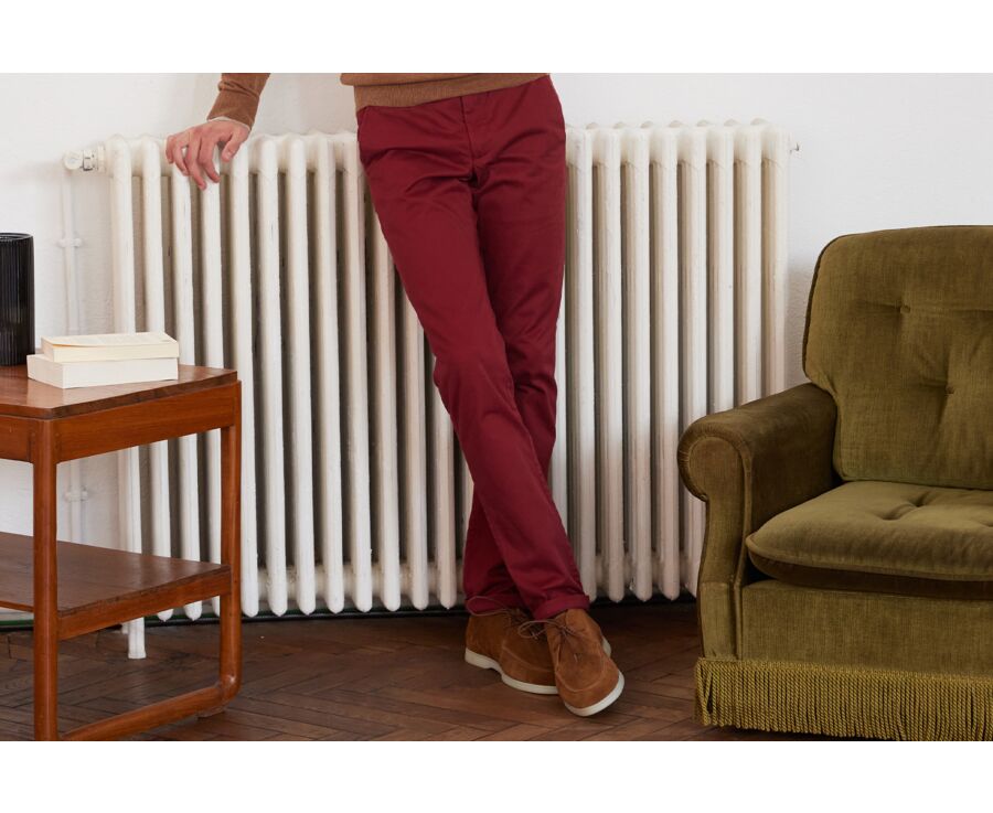 Pantalon chino homme Rouge Foncé - NIGEL II