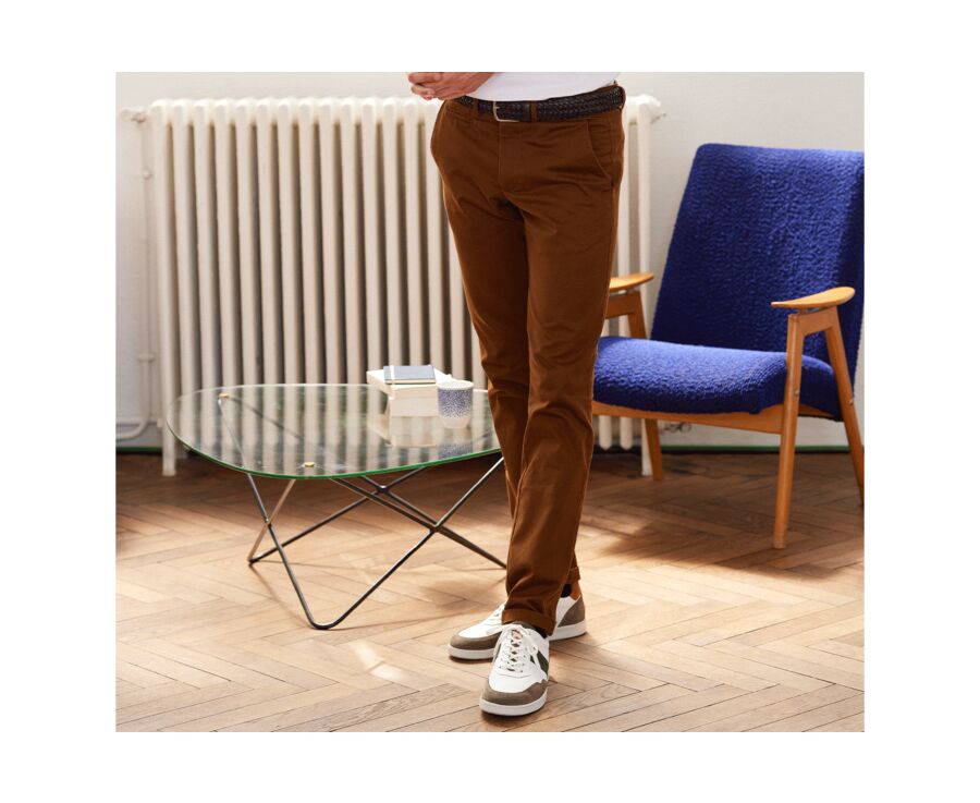 Pantalon chino homme Caramel Foncé - NIGEL II