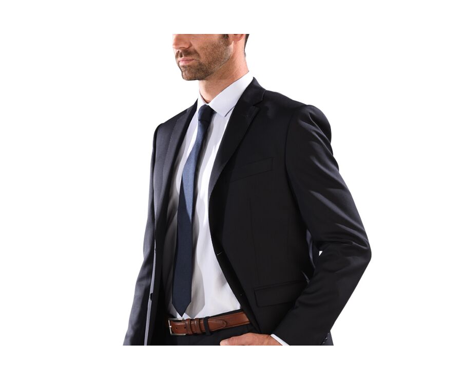 Cravate homme soie Unie Marine