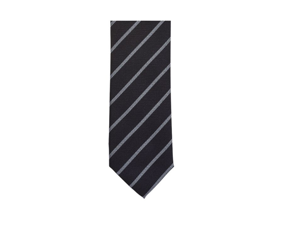Cravate homme soie Marine Rayée Bleu Ciel