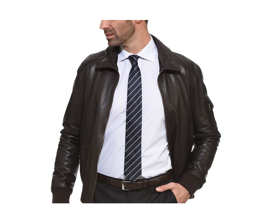 Cravate homme soie Marine Rayée Bleu Ciel