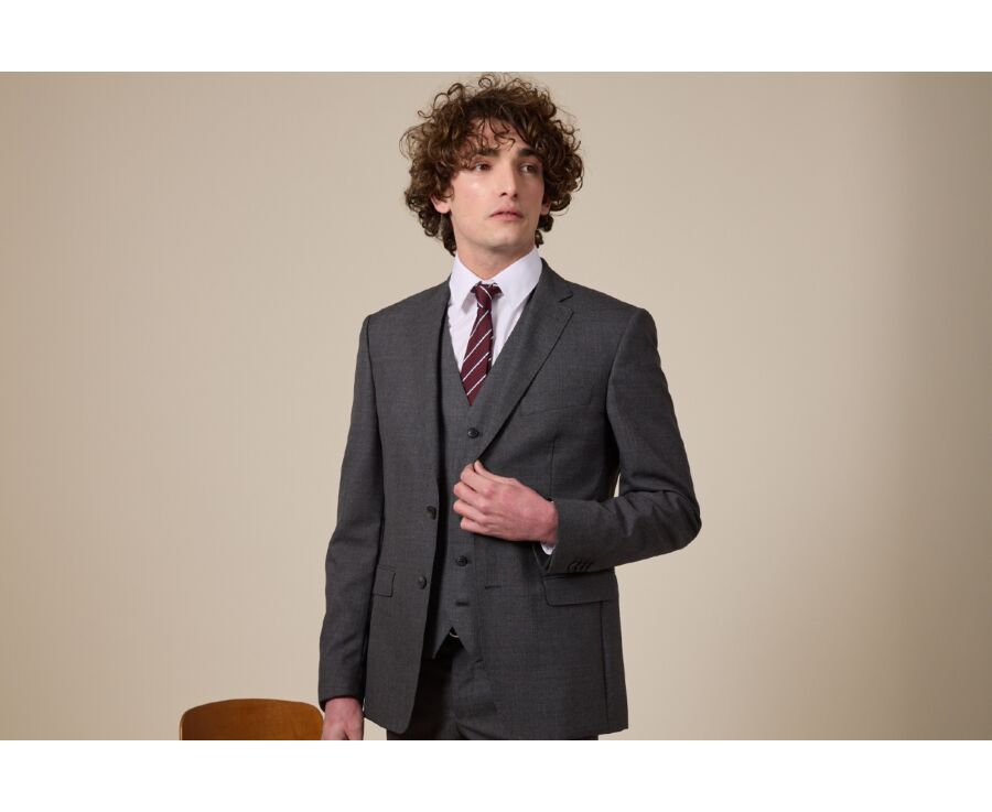 Cravate homme Soie Bordeaux rayée Marine et Écru