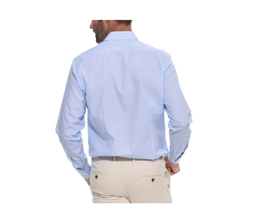 Chemise blanche imprimée motifs bleus - Col français - OSCAR