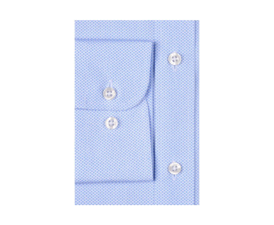 Chemise blanche imprimée motifs bleus - Col français - OSCAR