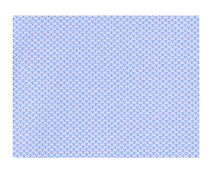 Chemise blanche imprimée motifs bleus - Col français - OSCAR