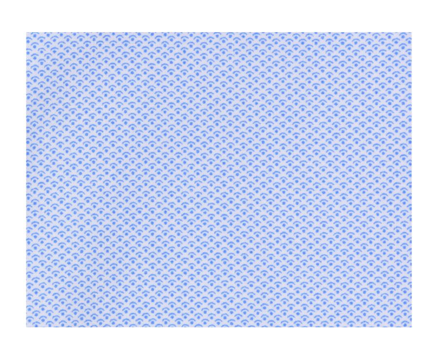 Chemise blanche imprimée motifs bleus - Col français - OSCAR