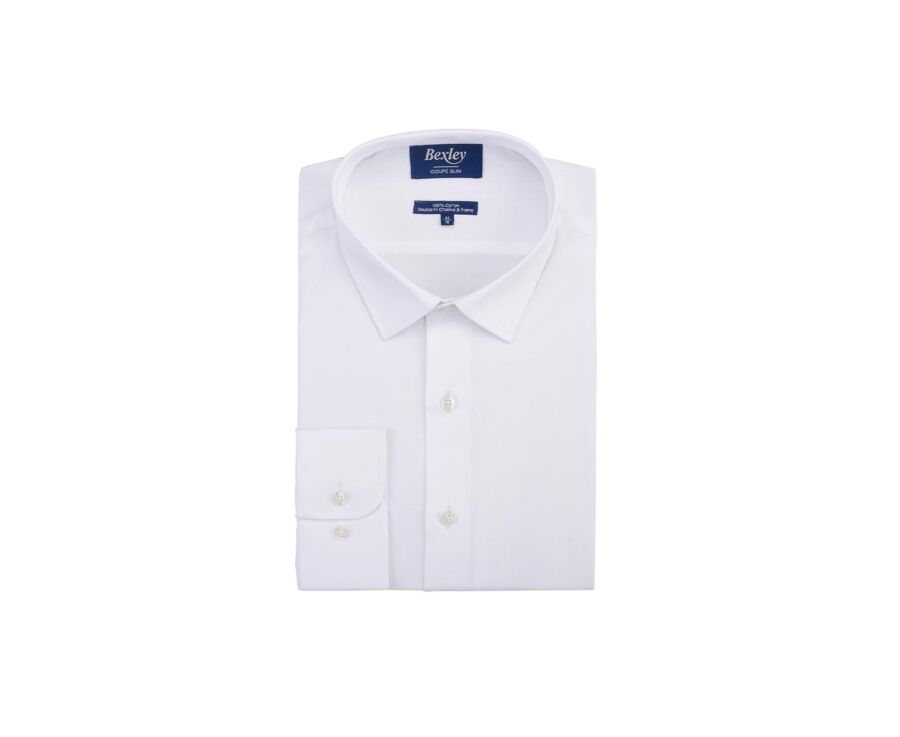 Chemise slim blanche coton popeline - LOUIS CLASSIC SLIM