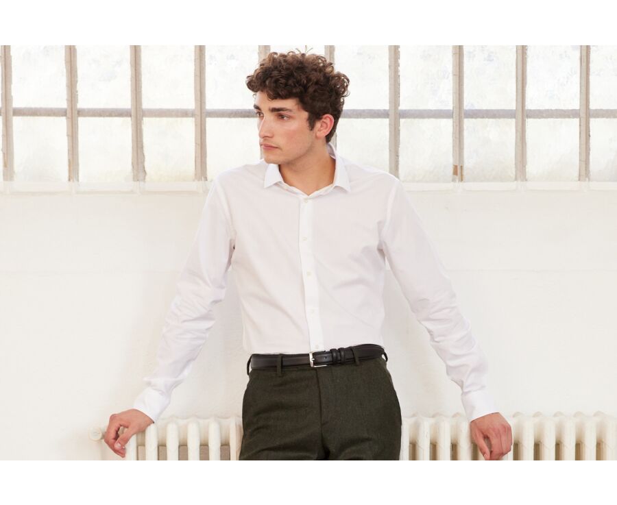 Chemise slim blanche coton popeline - LOUIS CLASSIC SLIM
