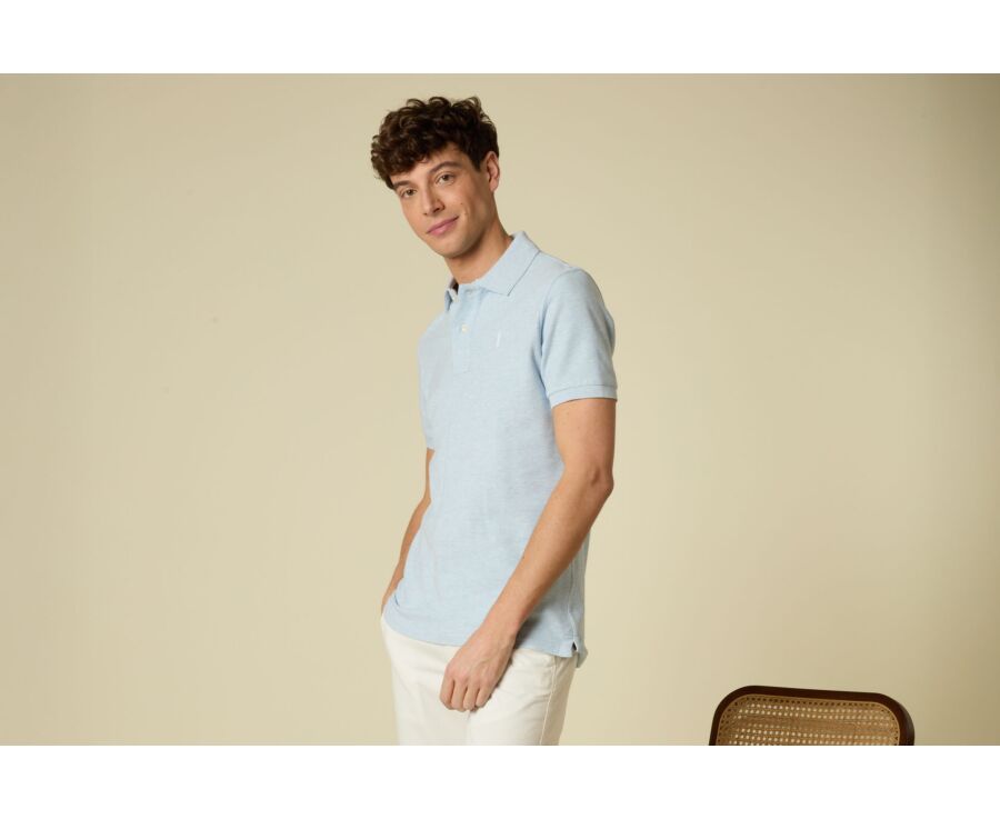 Polo homme - Bleu Ciel Chiné - ANDY II