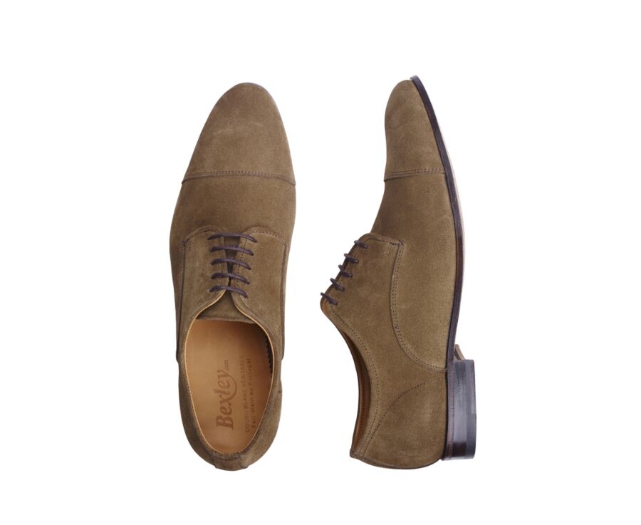 Derbies homme Velours Cognac semelle cuir - DURRINGTON