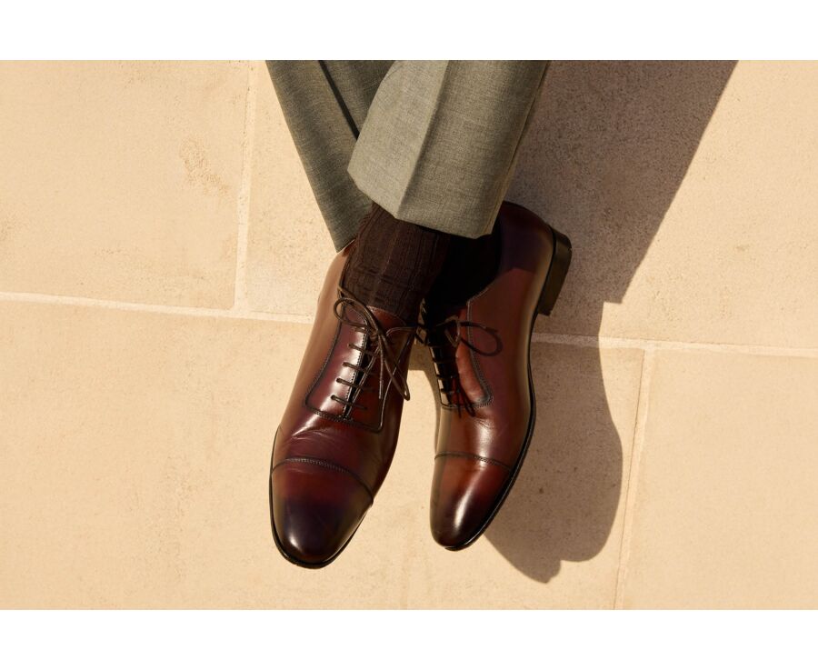 Richelieu homme chocolat patiné en cuir - RINGWOOD