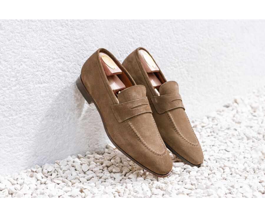 Mocassin homme Velours Cognac - BRIONE